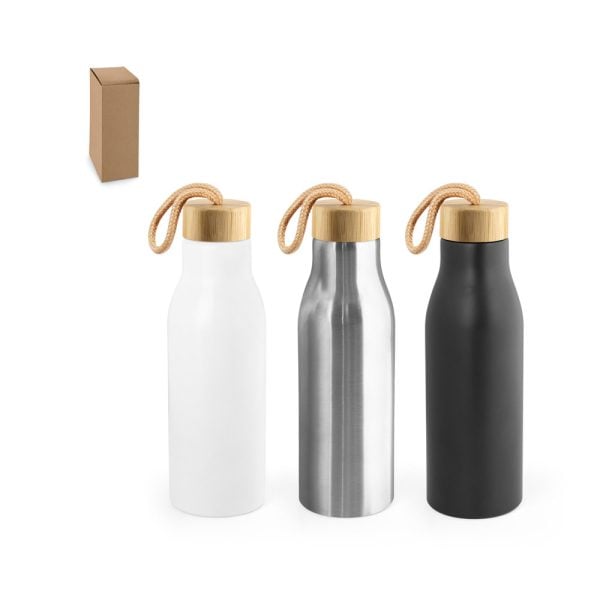 Squeeze em aço inox 90% reciclado, de parede simples e acabamento em mate 570 mL - Enova Brindes Personalizados