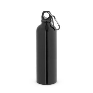 Squeeze esportiva em aço inox de parede simples com mosquetão 820 mL - Brinde Corporativo Personalizado | Enova
