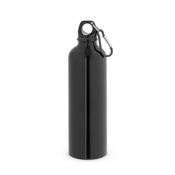 Squeeze esportiva em aço inox de parede simples com mosquetão 820 mL - Brinde Corporativo Personalizado | Enova