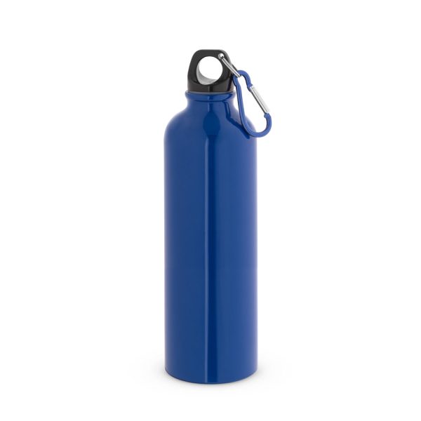 Squeeze esportiva em aço inox de parede simples com mosquetão 820 mL - Brinde Corporativo Personalizado | Enova