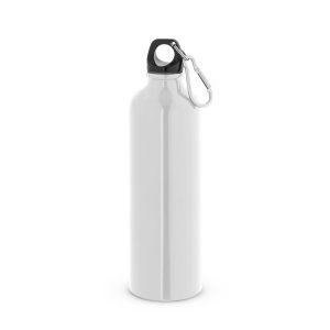 Squeeze esportiva em aço inox de parede simples com mosquetão 820 mL - Brinde Corporativo Personalizado | Enova