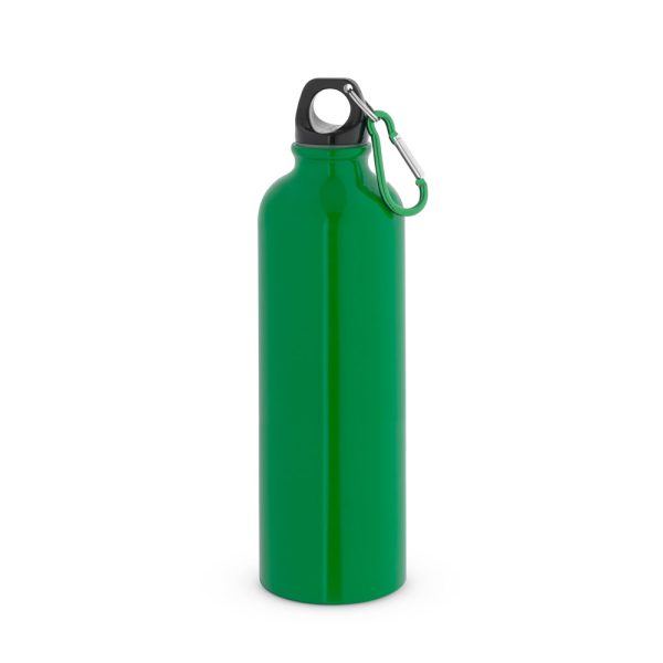 Squeeze esportiva em aço inox de parede simples com mosquetão 820 mL - Brinde Corporativo Personalizado | Enova