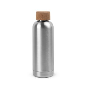 Squeeze em aço inox de parede simples, com tampa em cortiça 760 mL - Brinde Corporativo Personalizado | Enova