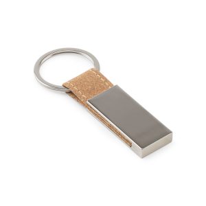 Conjunto composto por um porta-cartões e chaveiro, ambos em metal e cortiça - Brinde Corporativo Personalizado | Enova