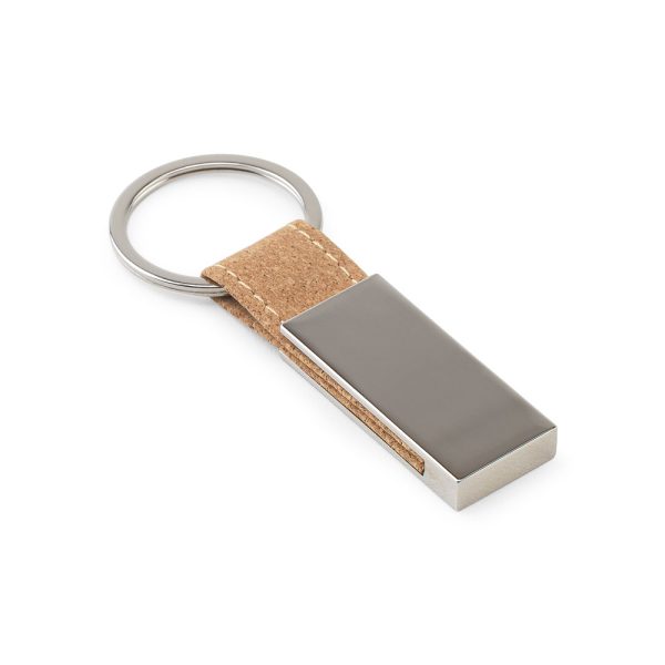 Conjunto composto por um porta-cartões e chaveiro, ambos em metal e cortiça - Brinde Corporativo Personalizado | Enova