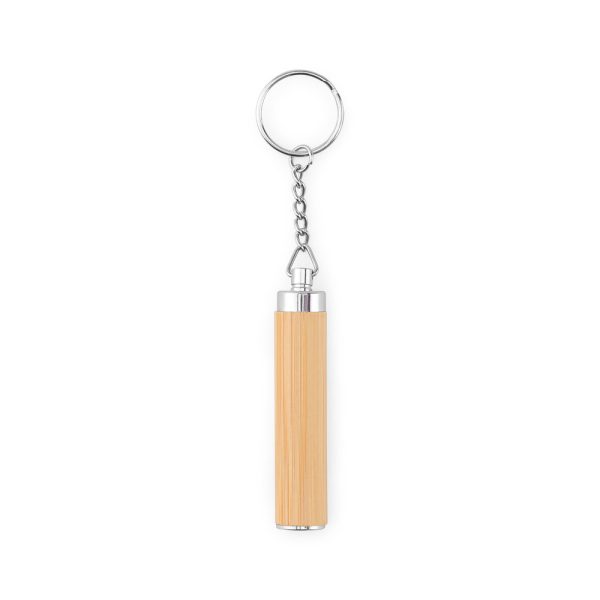 Chaveiro em bambu e ABS com lanterna LED - Brinde Corporativo Personalizado | Enova
