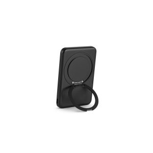 Bateria portátil magnética em ABS 100% reciclado com suporte, carregador wireless super-rápido 15W e capacidade de 5.000 mAh - Brinde Corporativo Personalizado | Enova