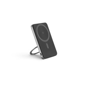 Bateria portátil magnética em ABS 100% reciclado com suporte, carregador wireless super-rápido 15W e capacidade de 5.000 mAh - Brinde Corporativo Personalizado | Enova