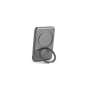Bateria portátil magnética em ABS 100% reciclado com suporte, carregador wireless super-rápido 15W e capacidade de 5.000 mAh - Brinde Corporativo Personalizado | Enova