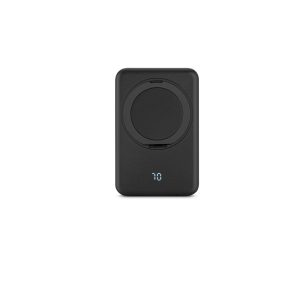 Bateria portátil magnética em ABS 100% reciclado com suporte, carregador wireless super-rápido 15W e capacidade de 10.000 mAh - Brinde Corporativo Personalizado | Enova