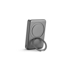 Bateria portátil magnética em ABS 100% reciclado com suporte, carregador wireless super-rápido 15W e capacidade de 10.000 mAh - Brinde Corporativo Personalizado | Enova