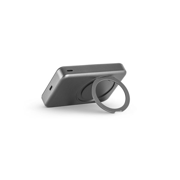 Bateria portátil magnética em ABS 100% reciclado com suporte, carregador wireless super-rápido 15W e capacidade de 10.000 mAh - Brinde Corporativo Personalizado | Enova