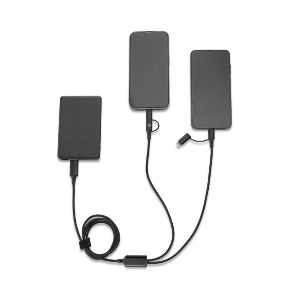 Cabo USB super-rápido 6 em 1 em alumínio 20% reciclado e PET 4% reciclado, permitindo a transferência de dados - Brinde Corporativo Personalizado | Enova