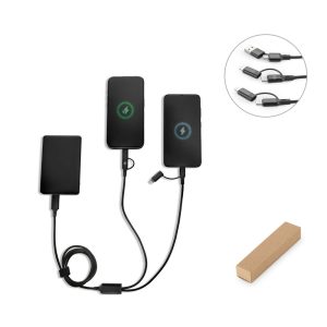 Cabo USB super-rápido 6 em 1 em alumínio 20% reciclado e PET 4% reciclado, permitindo a transferência de dados - Enova Brindes Personalizados