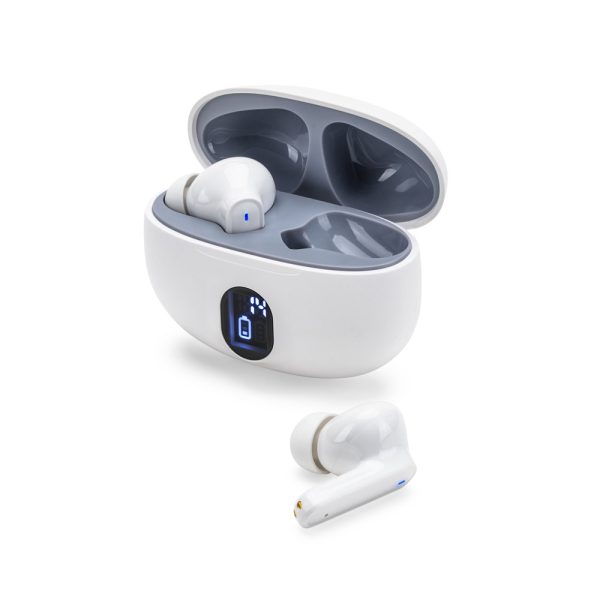 Fones de ouvido wireless em ABS 100% reciclado e autonomia de 4h - Brinde Corporativo Personalizado | Enova