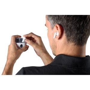 Fones de ouvido wireless em ABS 100% reciclado e autonomia de 4h - Brinde Corporativo Personalizado | Enova