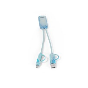 Cabo USB super-rápido 6 em 1 em PET 100% reciclado, permite a tranferência de dados - Brinde Corporativo Personalizado | Enova
