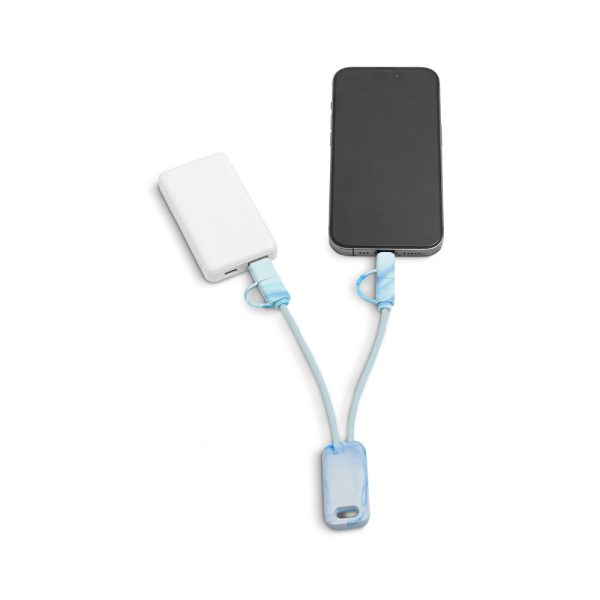 Cabo USB super-rápido 6 em 1 em PET 100% reciclado, permite a tranferência de dados - Brinde Corporativo Personalizado | Enova