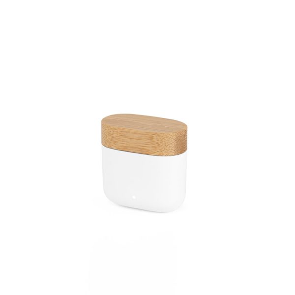 Fones de ouvido wireless em ABS 100% reciclado e bambu com autonomia de 5h - Brinde Corporativo Personalizado | Enova