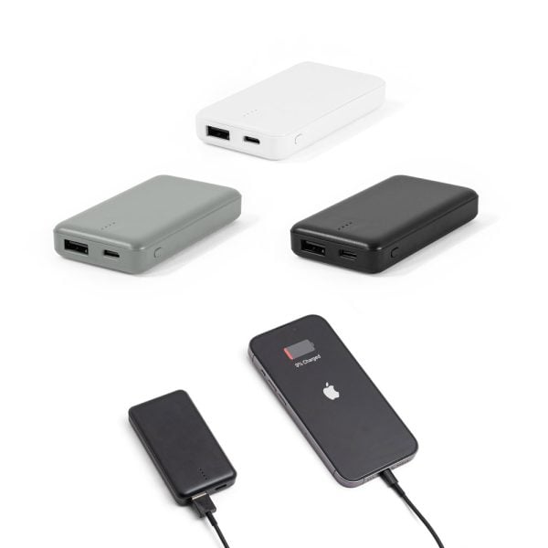 Bateria portátil em ABS 100% reciclado e capacidade de 4.000 mAh - Enova Brindes Personalizados