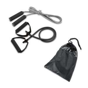 Conjunto fitness composto por elástico e corda de pular - Enova Brindes Personalizados