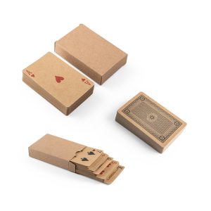 Baralho de 54 cartas clássicas em papel kraft - Enova Brindes Personalizados