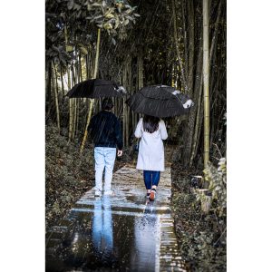 Guarda-chuva de 27,5'' em poliéster 100% reciclado pongee 190T com abertura automática - Brinde Corporativo Personalizado | Enova