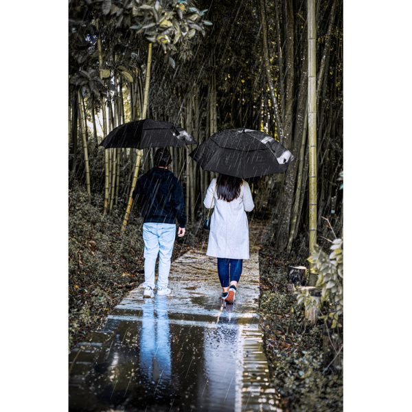Guarda-chuva de 27,5'' em poliéster 100% reciclado pongee 190T com abertura automática - Brinde Corporativo Personalizado | Enova