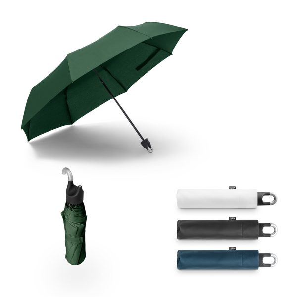 Guarda-chuva dobrável de 21” em poliéster 100% reciclado pongee 190T - Enova Brindes Personalizados