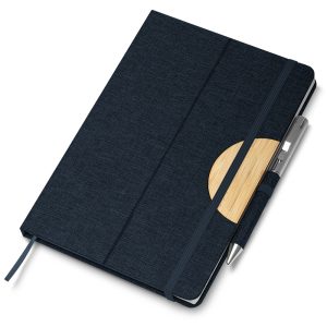Caderno Capa em RPET e detalhe em Bambu - Brinde Corporativo Personalizado | Enova