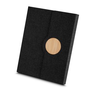Caderno Capa em RPET e Detalhe em Bambu - Brinde Corporativo Personalizado | Enova