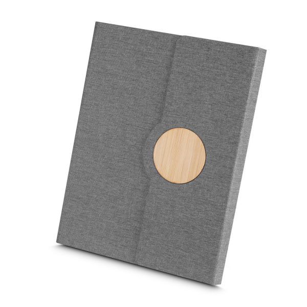 Caderno Capa em RPET e Detalhe em Bambu - Brinde Corporativo Personalizado | Enova