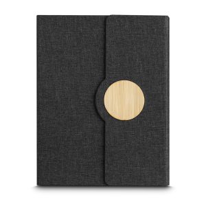 Caderno Capa em RPET e Detalhe em Bambu - Brinde Corporativo Personalizado | Enova