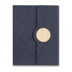 Caderno Capa em RPET e Detalhe em Bambu - Brinde Corporativo Personalizado | Enova
