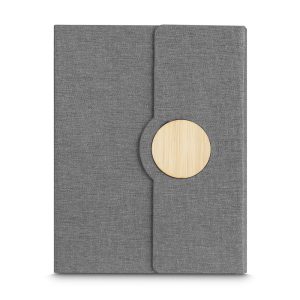 Caderno Capa em RPET e Detalhe em Bambu - Brinde Corporativo Personalizado | Enova