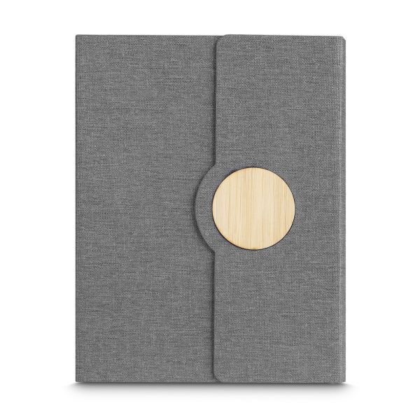 Caderno Capa em RPET e Detalhe em Bambu - Brinde Corporativo Personalizado | Enova
