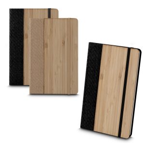 Caderno Capa em Bambu - Enova Brindes Personalizados