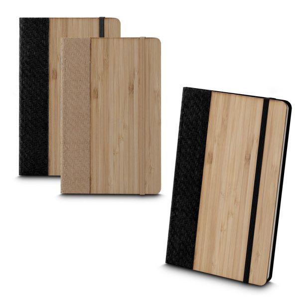Caderno Capa em Bambu - Enova Brindes Personalizados