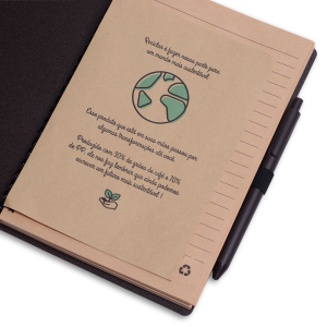 Caderno Capa PP com Caneta - Brinde Corporativo Personalizado | Enova