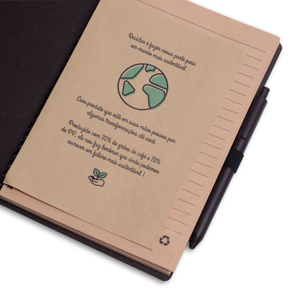 Caderno Capa PP com Caneta - Brinde Corporativo Personalizado | Enova