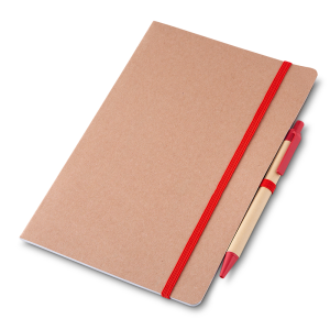 Caderno capa em papel Kraft com caneta - Brinde Corporativo Personalizado | Enova