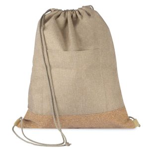 Sacola/Mochila em Poliéster 600D e Cortiça - Brinde Corporativo Personalizado | Enova