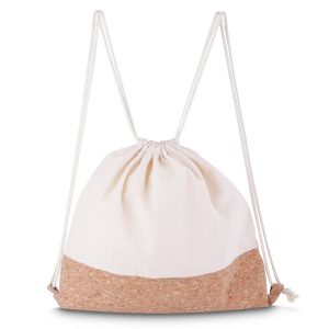 Sacola/Mochila em Algodão e Cortiça 140g/m² - Brinde Corporativo Personalizado | Enova