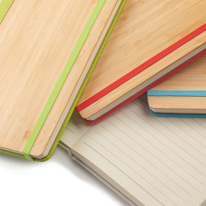 Caderno Capa em Bambu e PU - Brinde Corporativo Personalizado | Enova