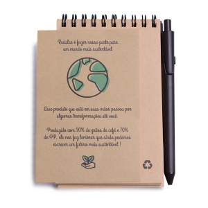 Mini Caderno Capa em PP c/ Caneta - Brinde Corporativo Personalizado | Enova