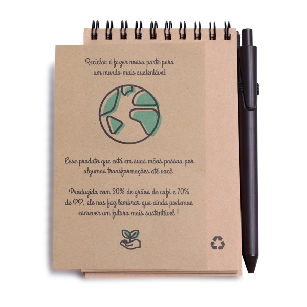 Mini Caderno Capa em PP c/ Caneta - Brinde Corporativo Personalizado | Enova