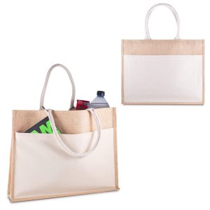 Sacola em Algodão e Juta 220g/m² - Enova Brindes Personalizados