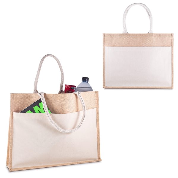 Sacola em Algodão e Juta 220g/m² - Enova Brindes Personalizados