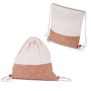 Sacola/Mochila em Algodão e Cortiça 140g/m² - Enova Brindes Personalizados