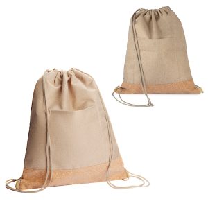 Sacola/Mochila em Poliéster 600D e Cortiça - Enova Brindes Personalizados
